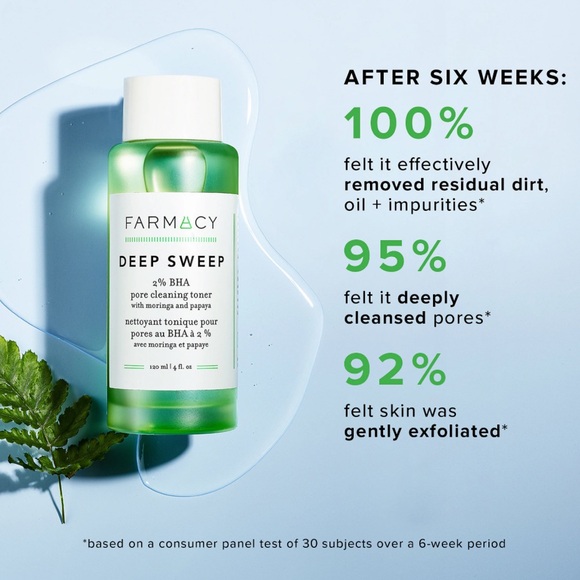Farmacy Mini Deep Sweep 2% BHA Pore Cleaning Toner with Moringa Papaya MINI NEW - Picture 2 of 3